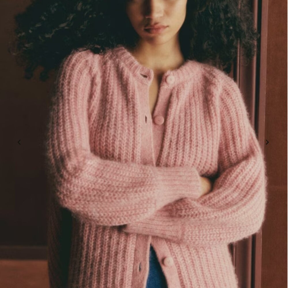 Sezane Emile Cardigan Molted Pink